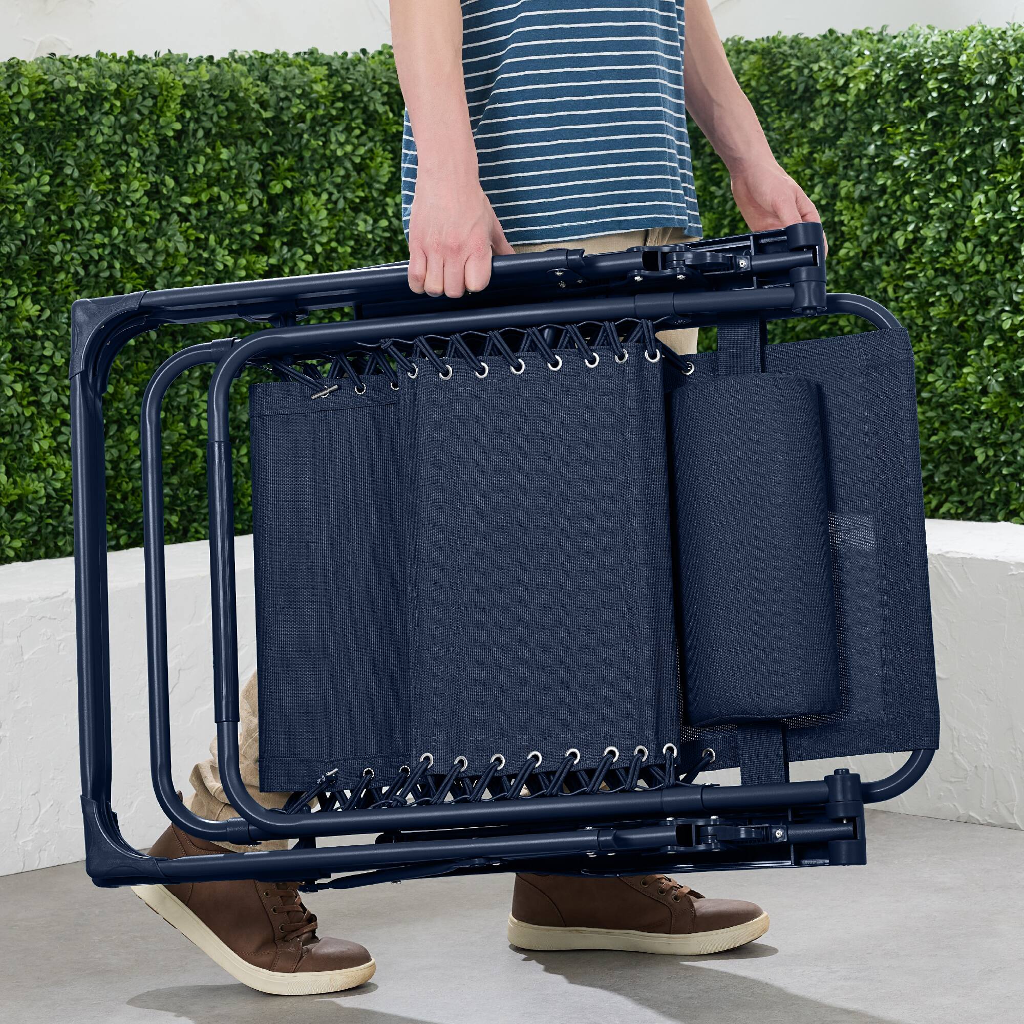 Alt View 2. Best Choice Products - Best Choice Products Monochromatic Zero Gravity Chair, Folding Patio Recliner w/Side Tray, Headrest - Navy - Navy.