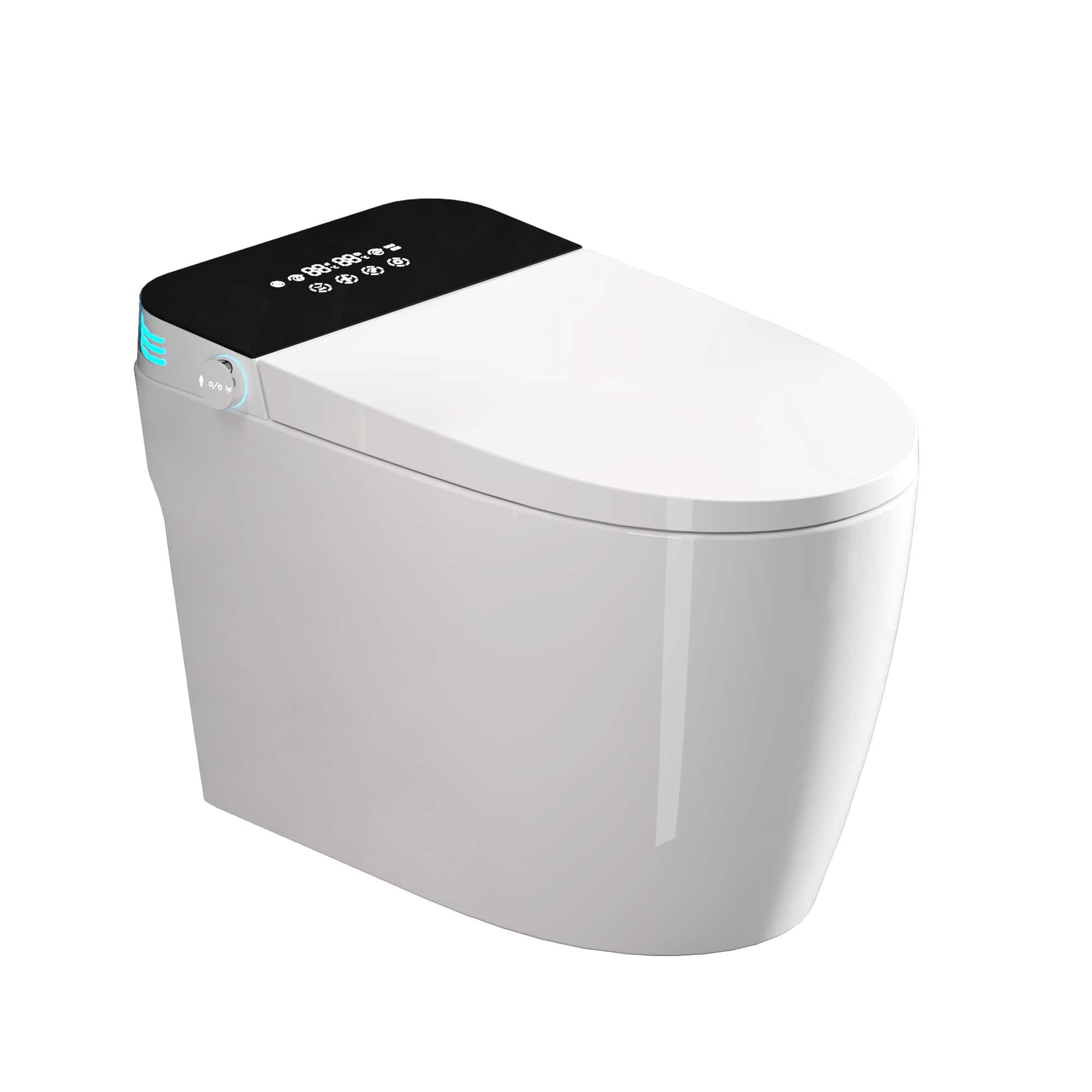 Front. Ecooso - Smart Toilets with Heated Bidet Seat.Intelligent Toilet Auto Open/Close Seat. Bidet toilet with Dryer and Warm Water - White.
