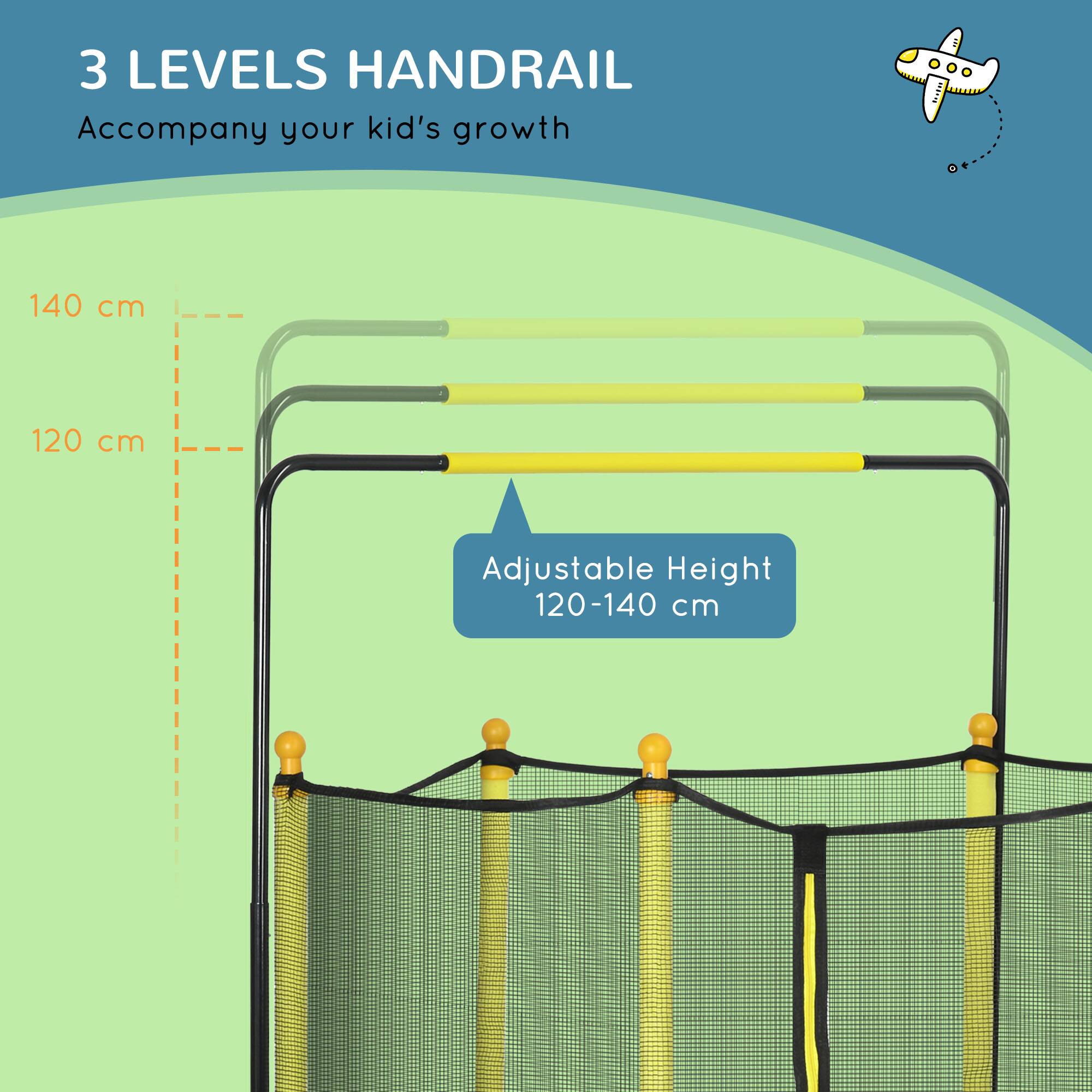 3 LEVELS HANDRAIL  
Accompany your kid's growth  

140 cm  
120 cm  

Adjustable Height  
120-140 cm