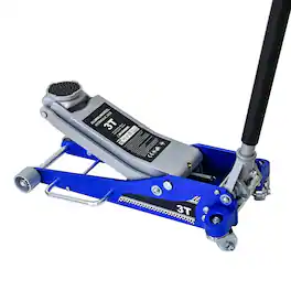 Ropilly - 3 Ton Aluminum Iron Floor Jack Hydraulic Trolley Service Jack 6600 lb Dual Pump SUV Car Jack Blue/Silver