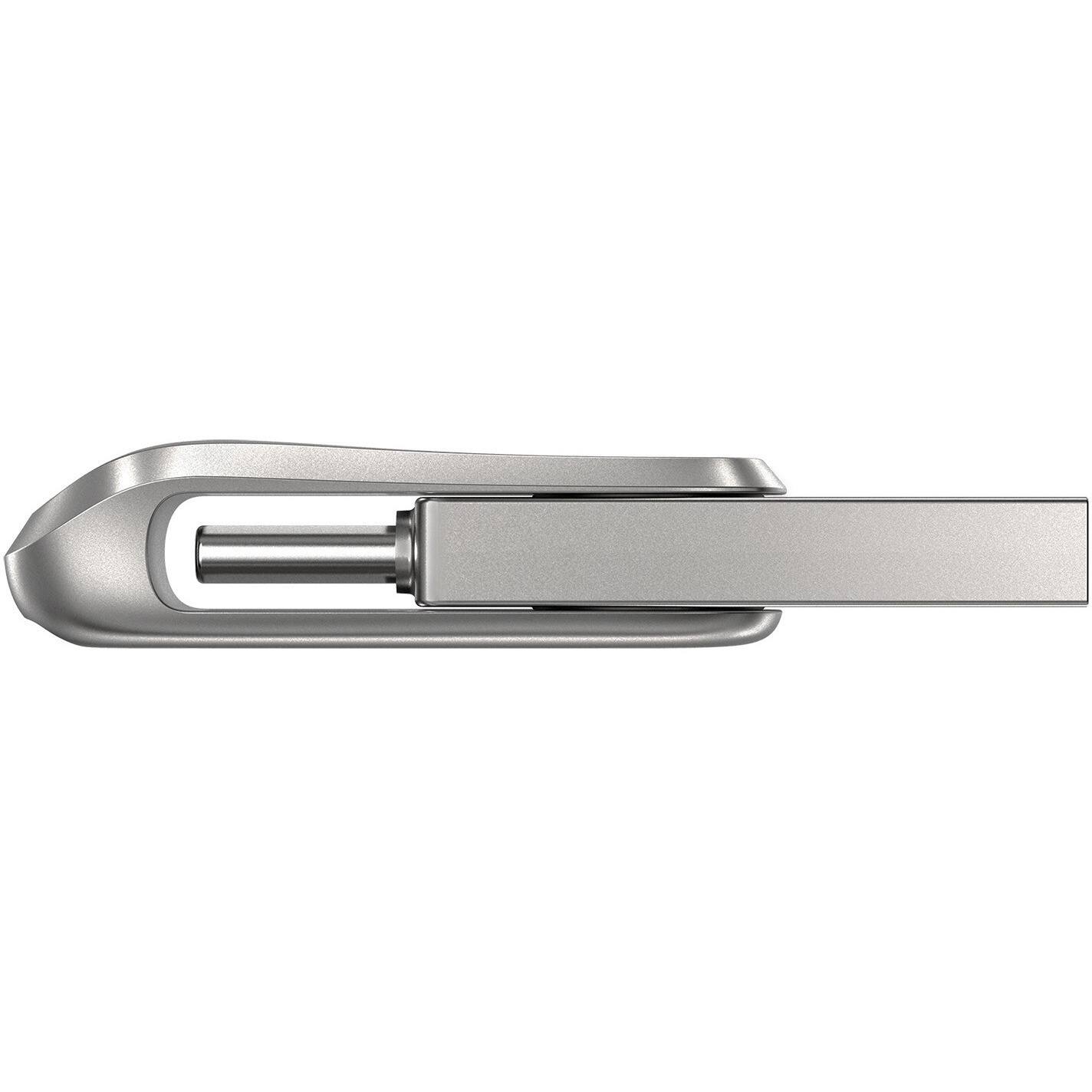 Alt View 2. SANDISK - USB Type-C  Flash Drive - 128G - Stainless Steel.