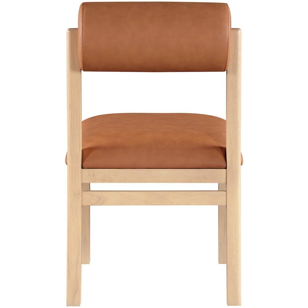 Meridian Furniture - Roundhill Vegan Leather Upholstered Dining Chair, Set of 2 - Cognac