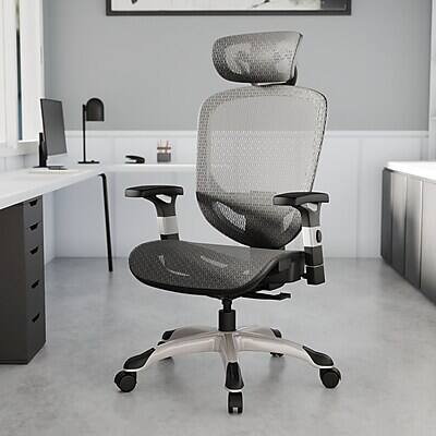 Alt View 4. Staples - Staples Hyken Ergonomic Mesh Swivel Task Chair, Charcoal Gray (ST63139) - Charcoal Gray.
