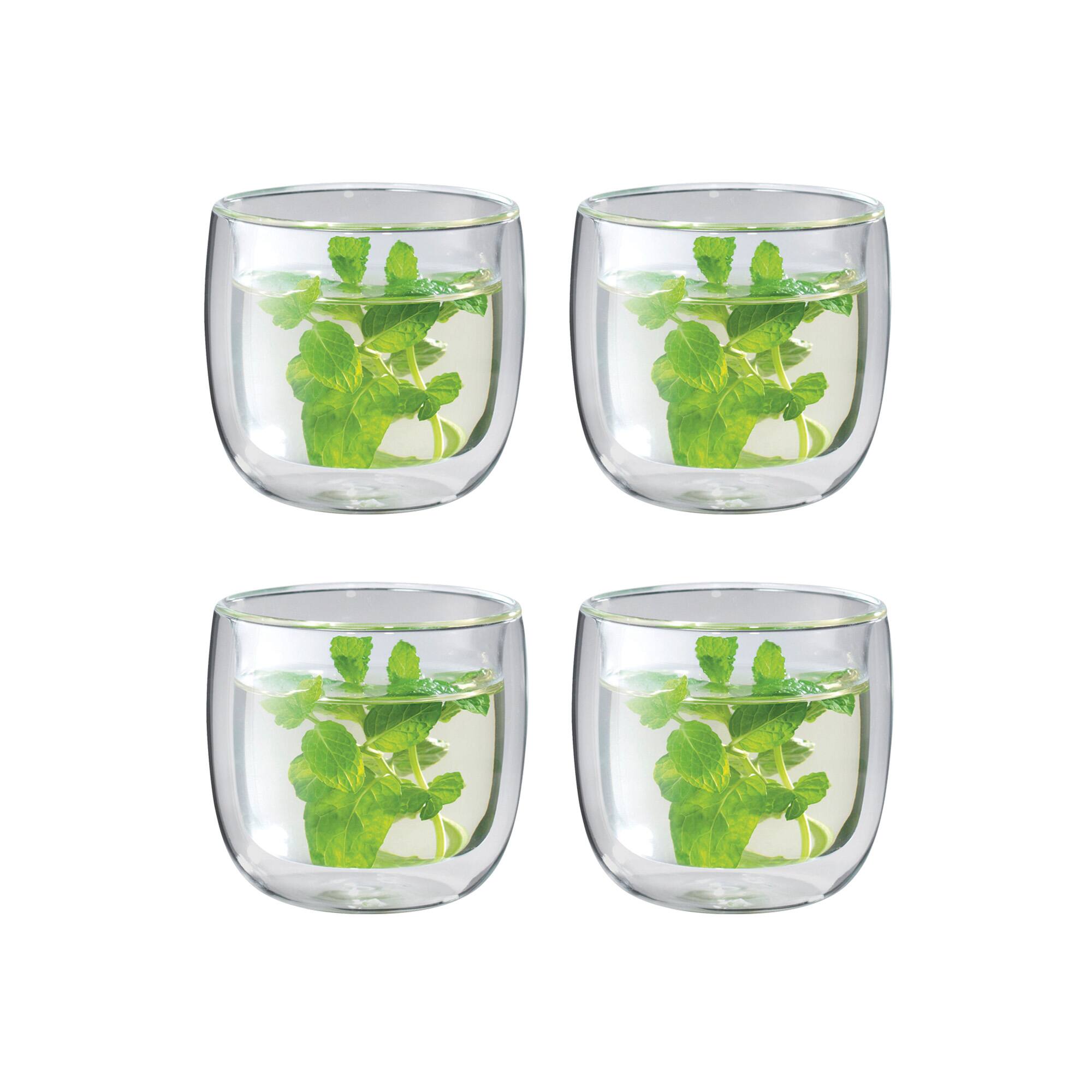 Front. ZWILLING - ZWILLING Sorrento 4-pc Double-Wall Glass Tea Cup Set - Clear.