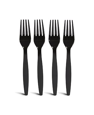 Alt View 1. Perk - Polystyrene Fork, Heavy-Weight, 100/Pack - Black.