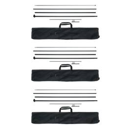 VEVOR - Feather Flag Pole Kit, 3 Packs Swooper Flag Pole 16.3 ft, Sign Flag Poles for Business Advertising Flags Outdoor - Black, gray and silver