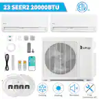 23 SEER2 20000BTU
ETD US LISTED
Cooling
Heating
Noiseless
Free installation kit