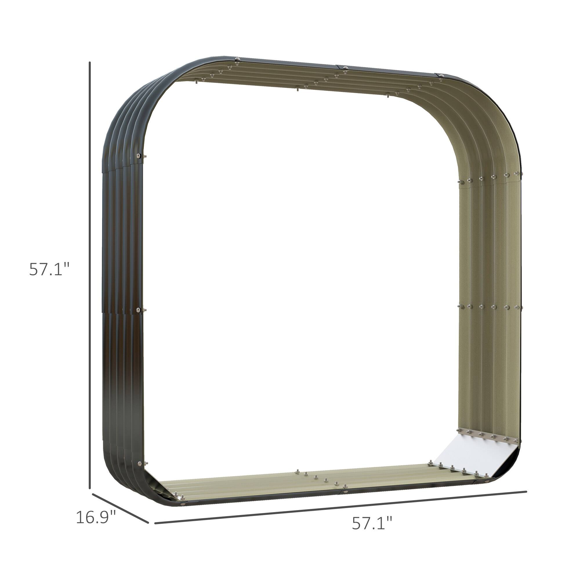 The dimensions of the object in the image are:

- Height: 57.1"
- Width: 57.1"
- Depth: 16.9"