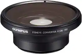 OM System - FCON-T01 Fisheye Converter Lens for TG-Series Cameras, 19mm Equivalent, Waterproof to 50 Feet - Black