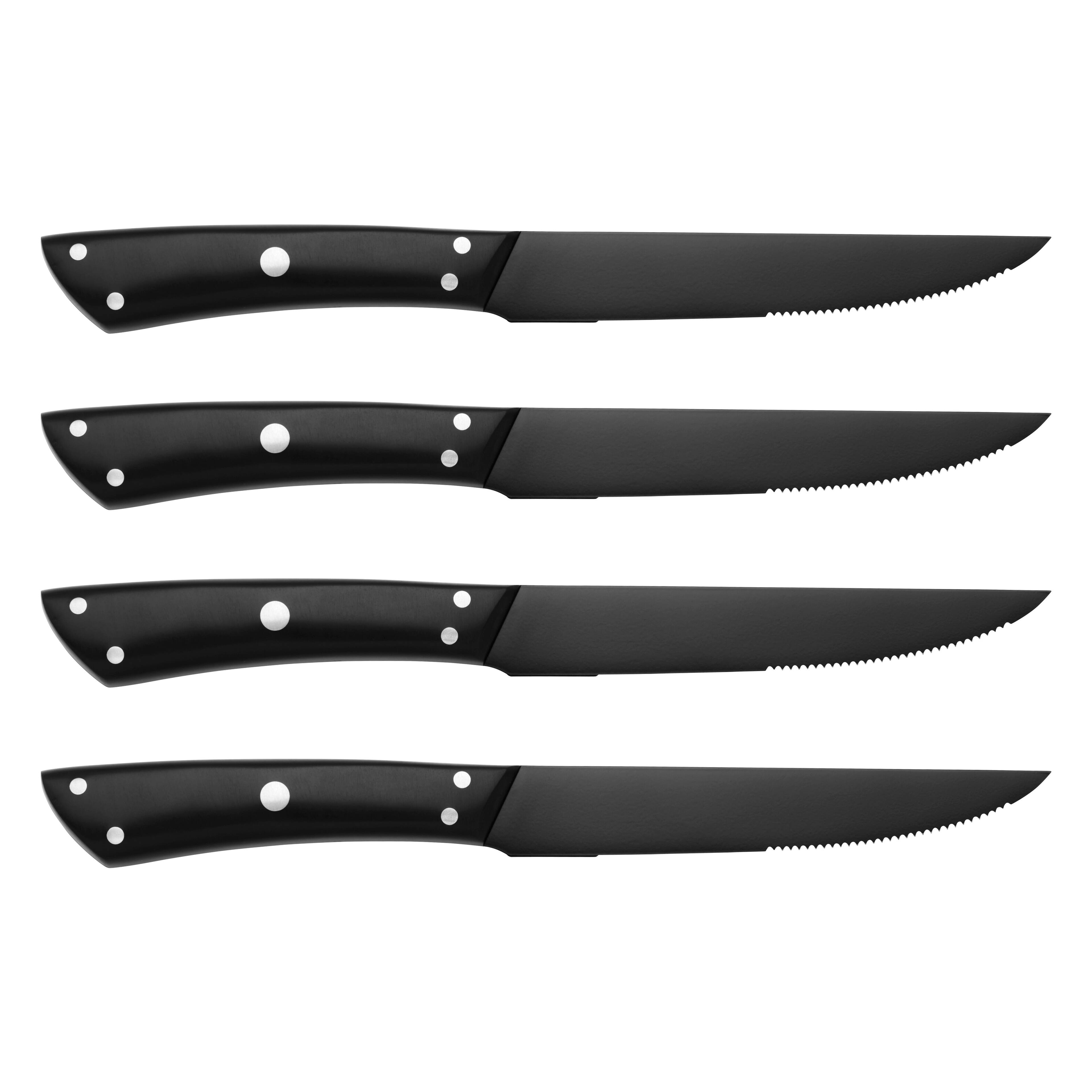 Alt View 1. Henckels - Henckels Noir 4-pc Steak Knife Set - Black.