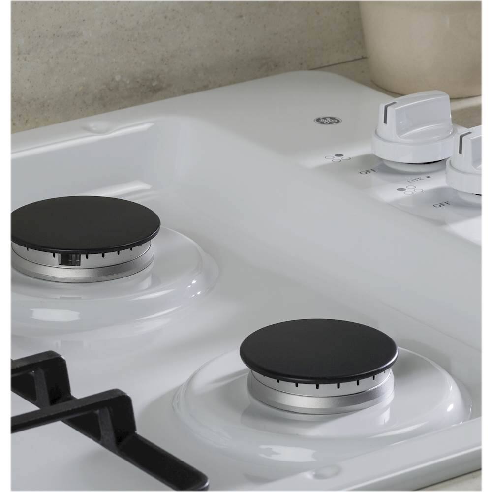 Alt View 16. GE - 30" Built-In Gas Cooktop - White.