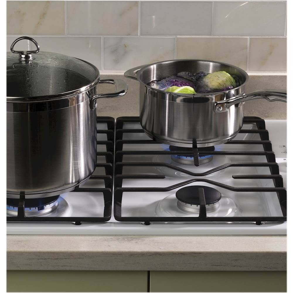 Alt View 17. GE - 30" Built-In Gas Cooktop - White.