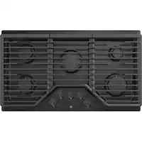 GE - 36" Built-In Gas Cooktop - Black - Front_Zoom