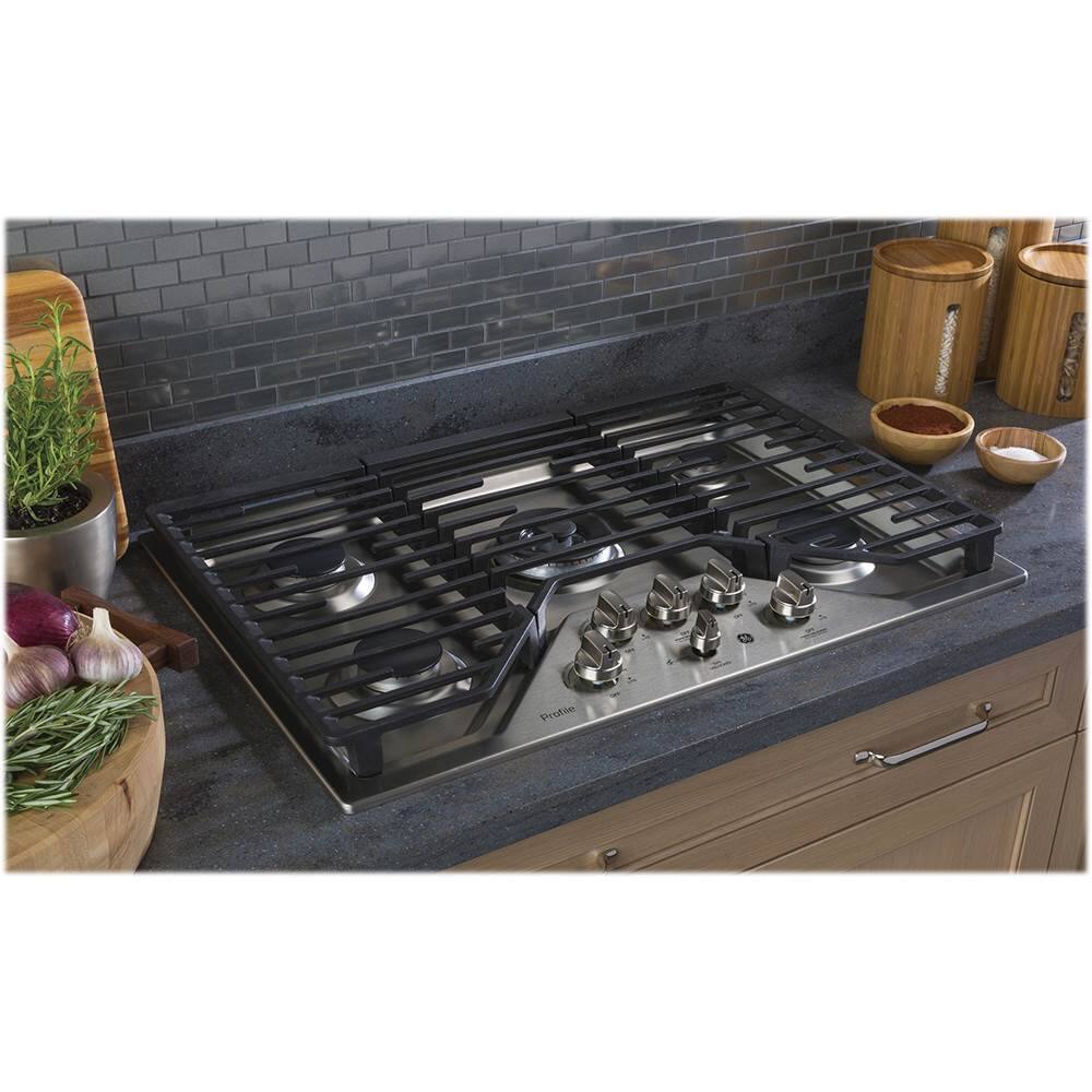 GE Profile 30" Built In Gas Cooktop Stainless Steel PGP9030SLSS Open