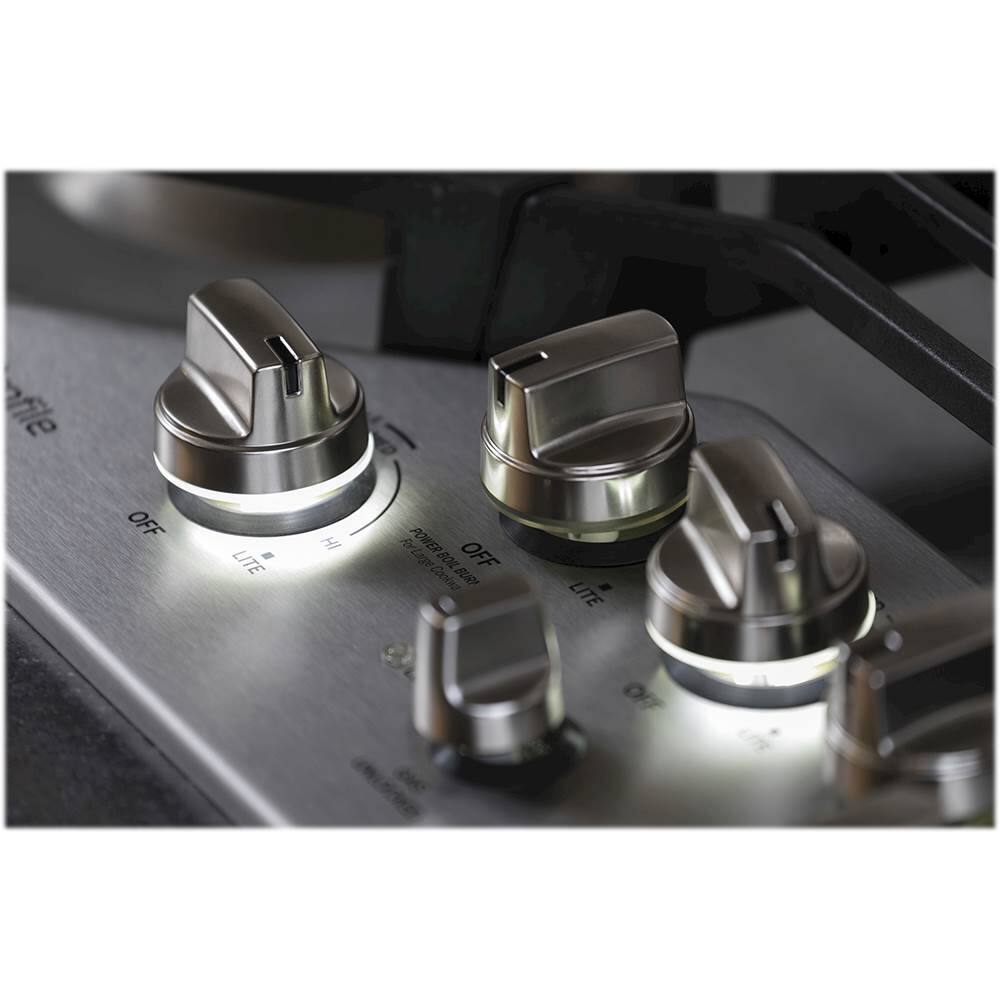 Alt View 16. GE Profile - 30" Built-In Gas Cooktop - Stainless Steel.