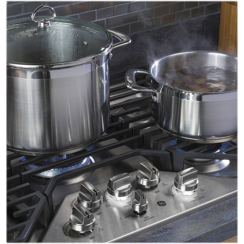 Alt View 18. GE Profile - 30" Built-In Gas Cooktop - Stainless Steel.