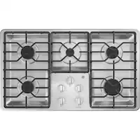 GE - 36" Built-In Gas Cooktop - Stainless Steel - Front_Zoom