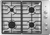 GE - 30 in. Wide 4 Burner Built-In Gas Cooktop with Dishwasher-Safe Grates - Stainless Steel
