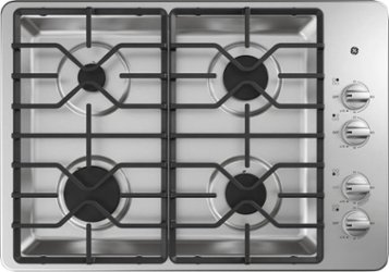 GE - 30" Built-In Gas Cooktop - Stainless steel - Front_Zoom