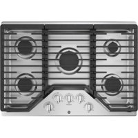 GE - 30" Gas Cooktop - Stainless Steel - Front_Zoom
