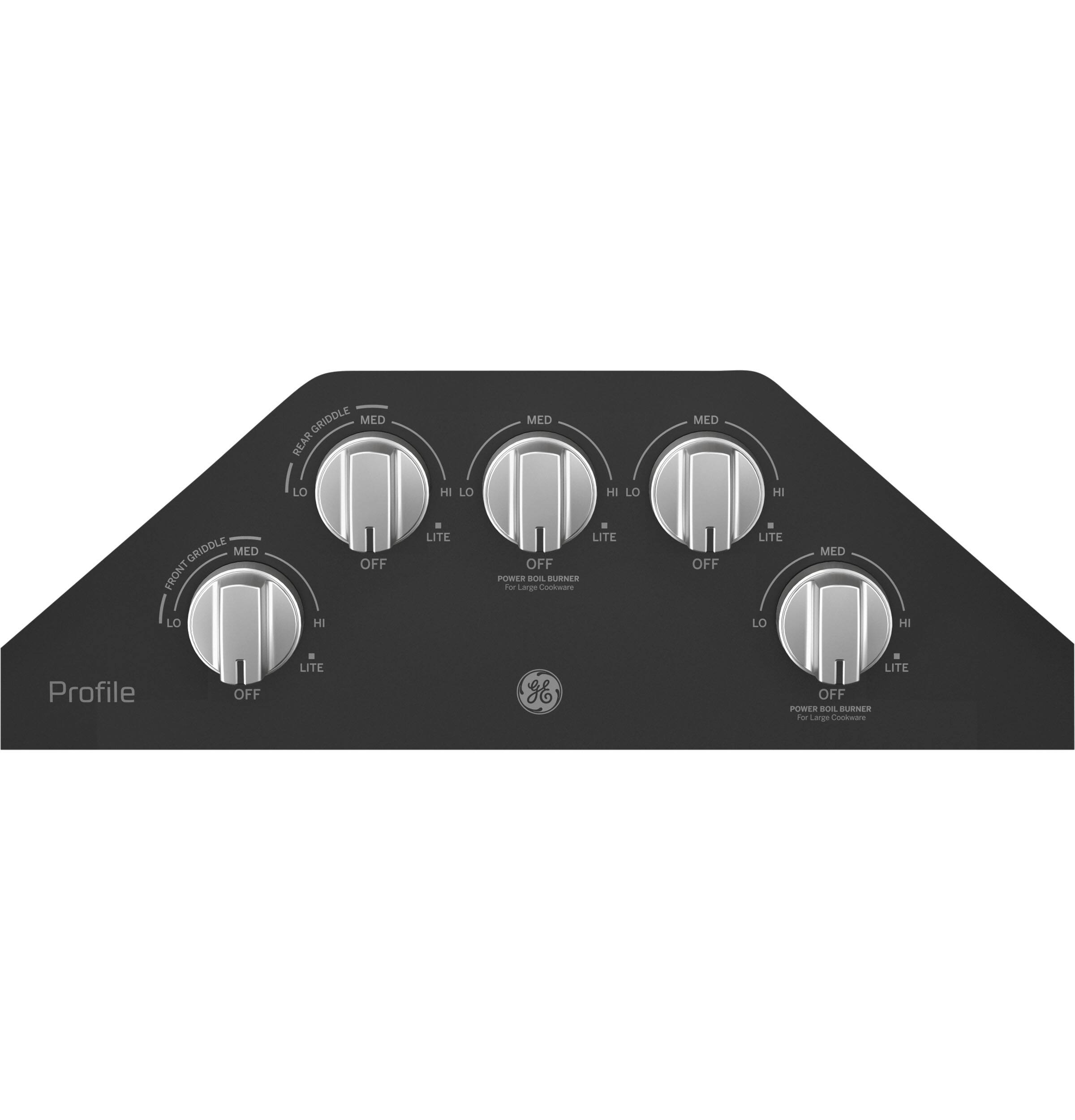 Alt View 12. GE - Profile Series 36" Built-In Gas Cooktop - Black.