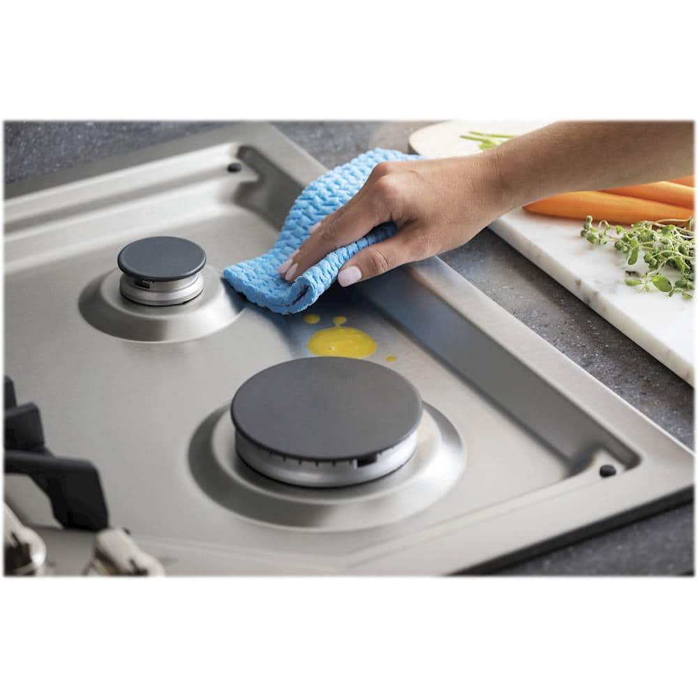 Alt View 15. GE Profile - 30" Built-In Gas Cooktop - Stainless Steel.