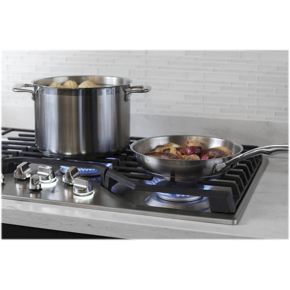 Alt View 17. GE Profile - 30" Built-In Gas Cooktop - Stainless Steel.