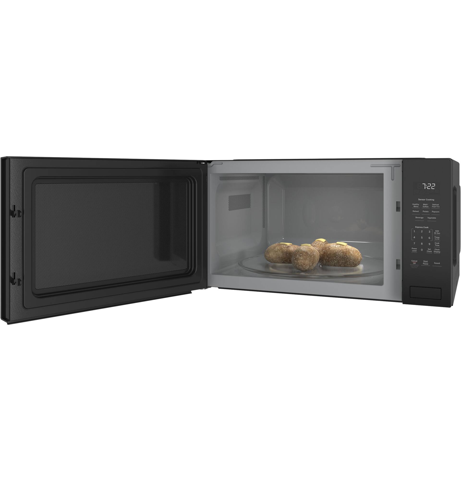 Zoom in on Alt View Zoom 13. GE Profile - 2.2 Cu. Ft. Built-In Microwave - Black on Black.