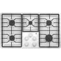 GE - 36 in. Wide 5 Burner Built-In Gas Cooktop with Dishwasher-Safe Grates - White