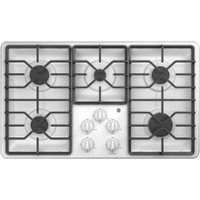 GE - 36" Gas Cooktop - White - Front_Zoom