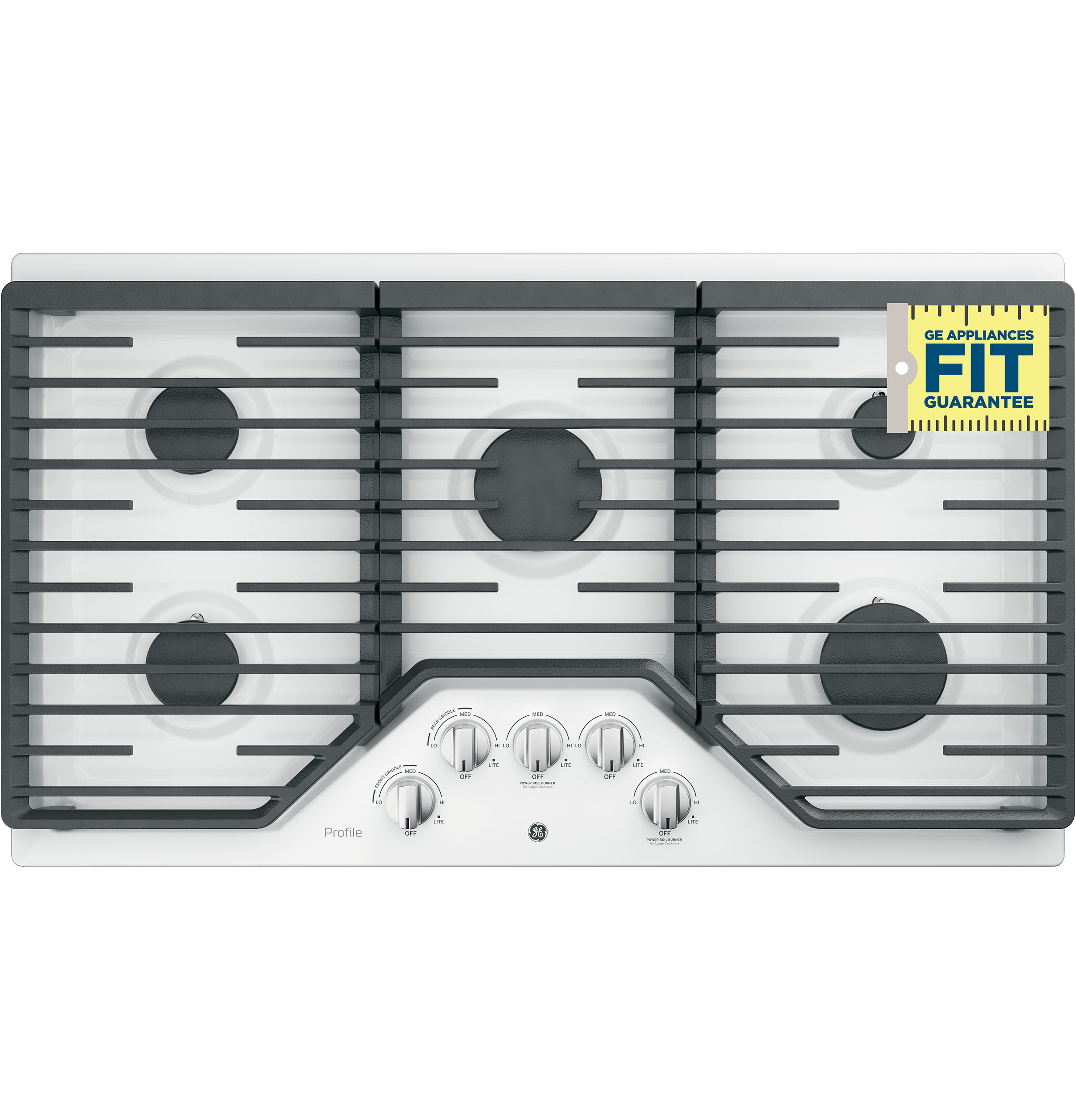 Alt View 15. GE - Profile Series 36" Built-In Gas Cooktop.