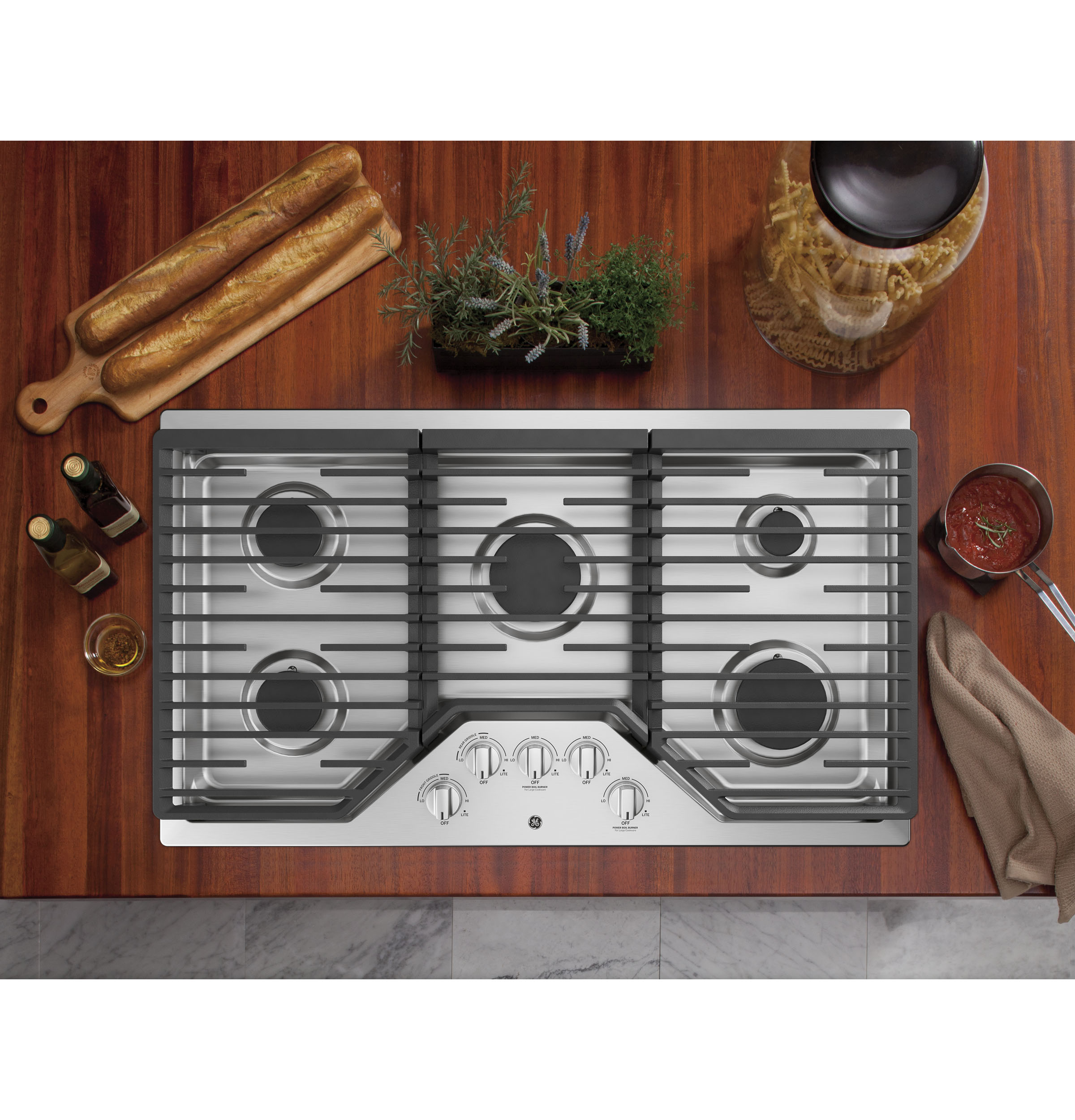 Whirlpool - WCGK5036PS - 36-inch Gas Cooktop with EZ-2-Lift™ Hinged  Cast-Iron Grates-WCGK5036PS