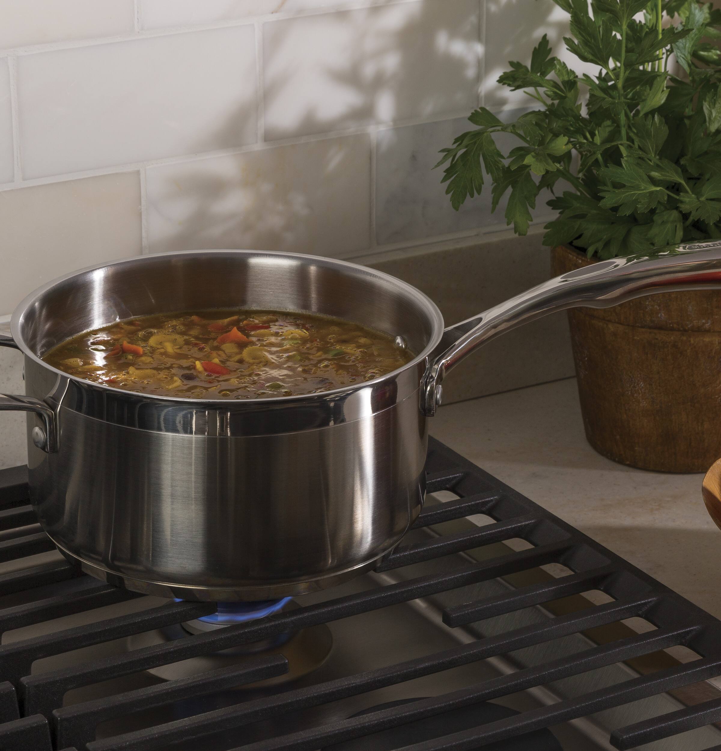 Alt View 18. GE - 36" Built-In Gas Cooktop - Stainless Steel.