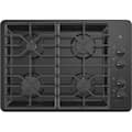 GE - 30 in. Wide 4 Burner Built-In Gas Cooktop with Dishwasher-Safe Grates - Black