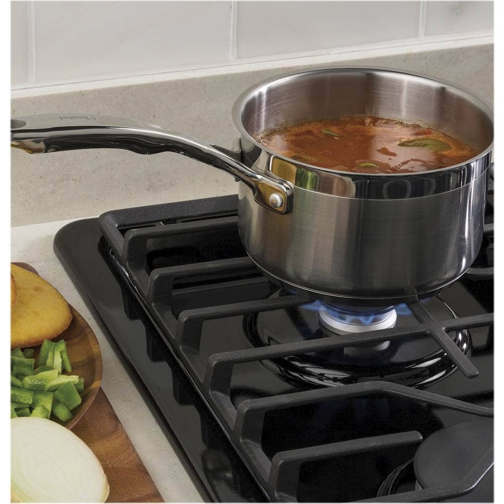 Alt View 15. GE - 30" Gas Cooktop - Black.