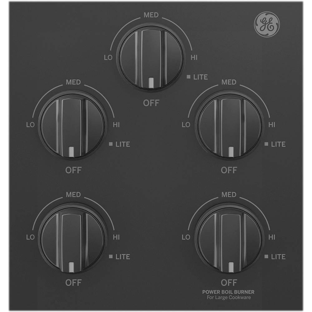Alt View 11. GE - 36" Built-In Gas Cooktop - Black.