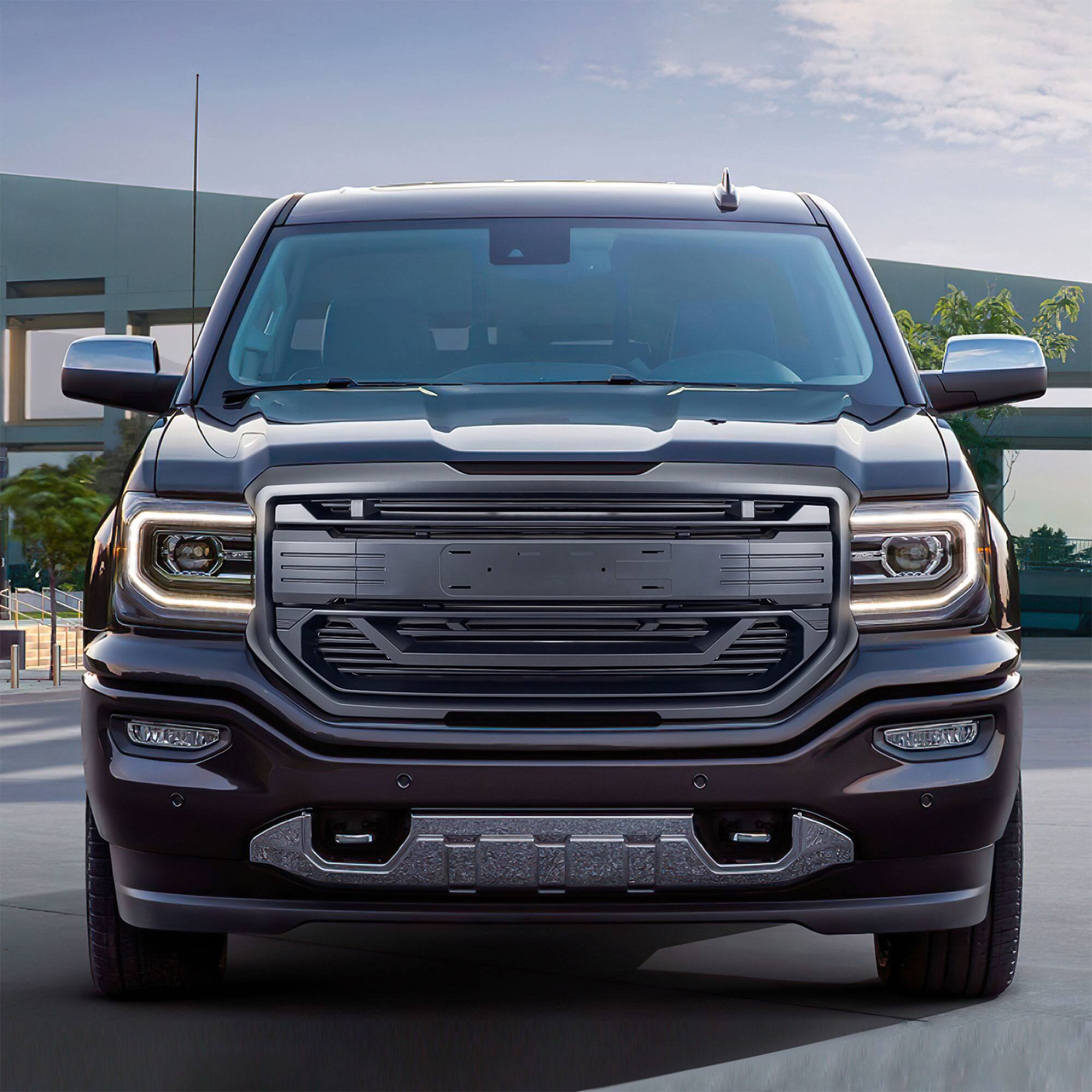 Alt View 5. AMERICAN MODIFIED - AMERICAN MODIFIED Armor Grille for 2016 to 2018 GMC Sierra 1500, Matte Black - Matte Black.