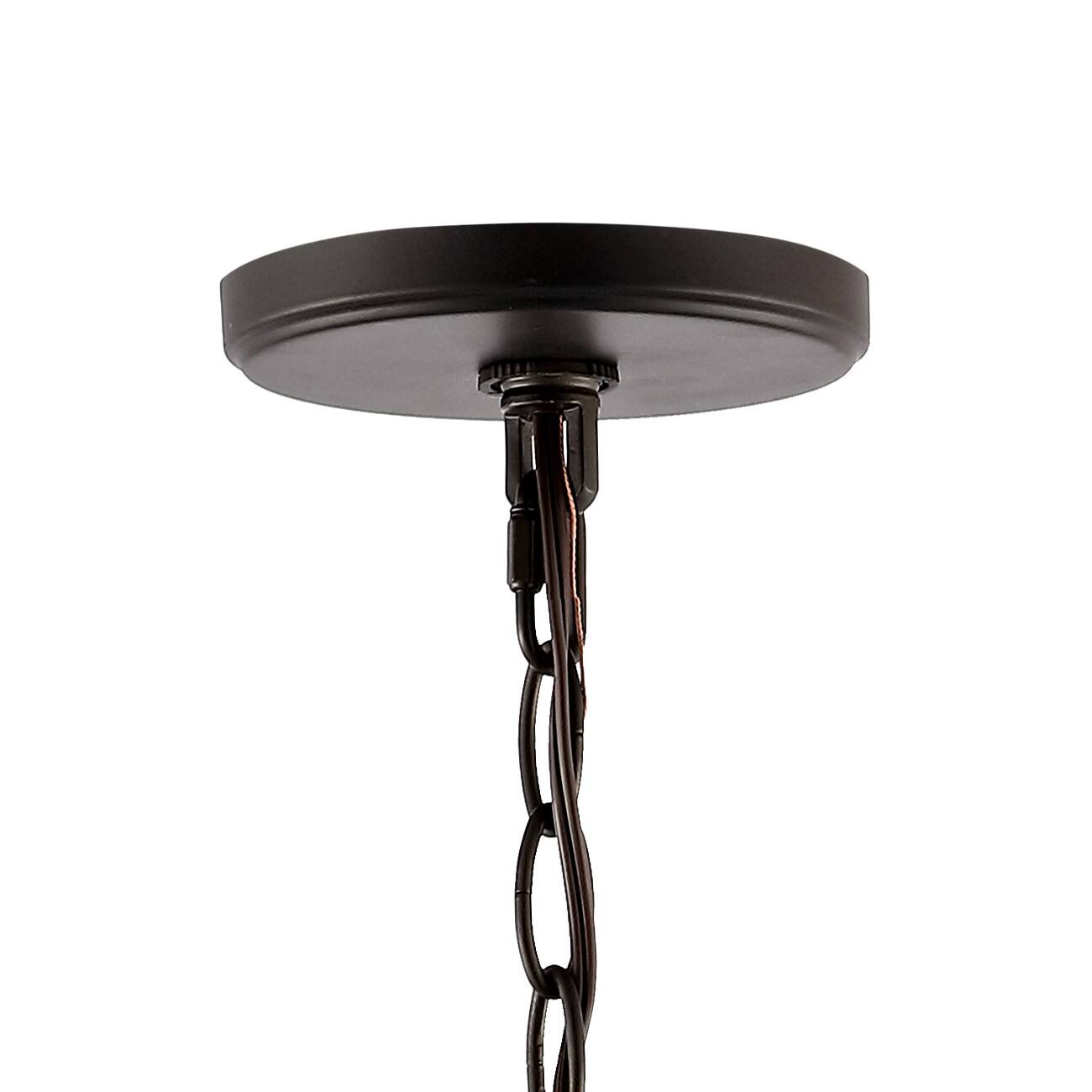 Alt View 4. Jonathan Y - Bee 13.5" 3-Light Modern Farmhouse Iron/Glass LED Pendant, Oil Rubbed Bronze/Clear - Oil Rubbed Bronze.