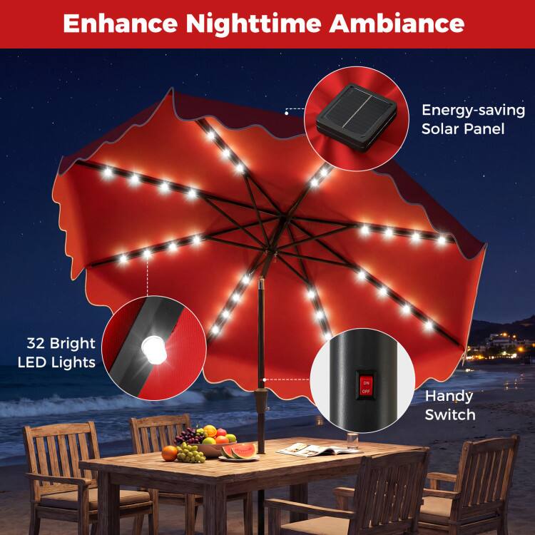Enhance Nighttime Ambiance  
Energy-saving Solar Panel  
32 Bright LED Lights  
Handy Switch
