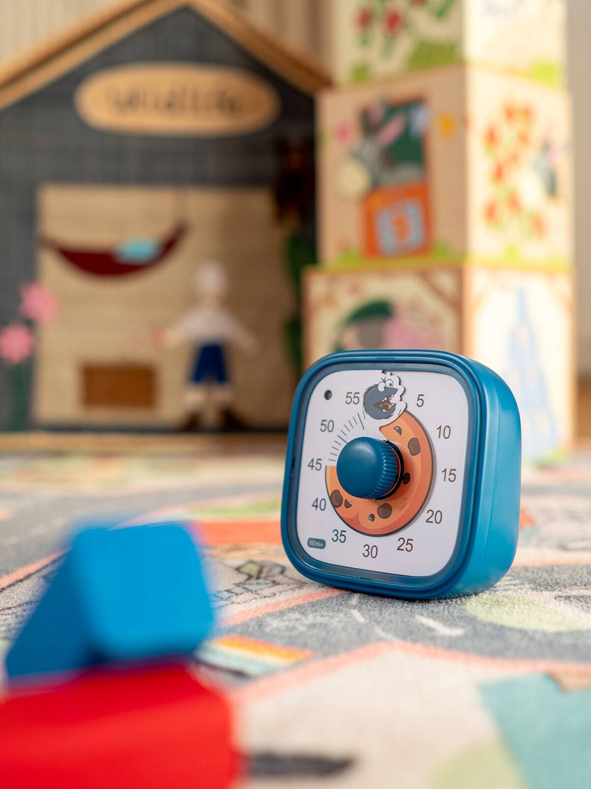 Alt View 3. BrainStream - Visual Timer for Kids with 60 Minute Countdown and Adjustable Alarm for Focus, Classroom, Study, Cookie - Blue.