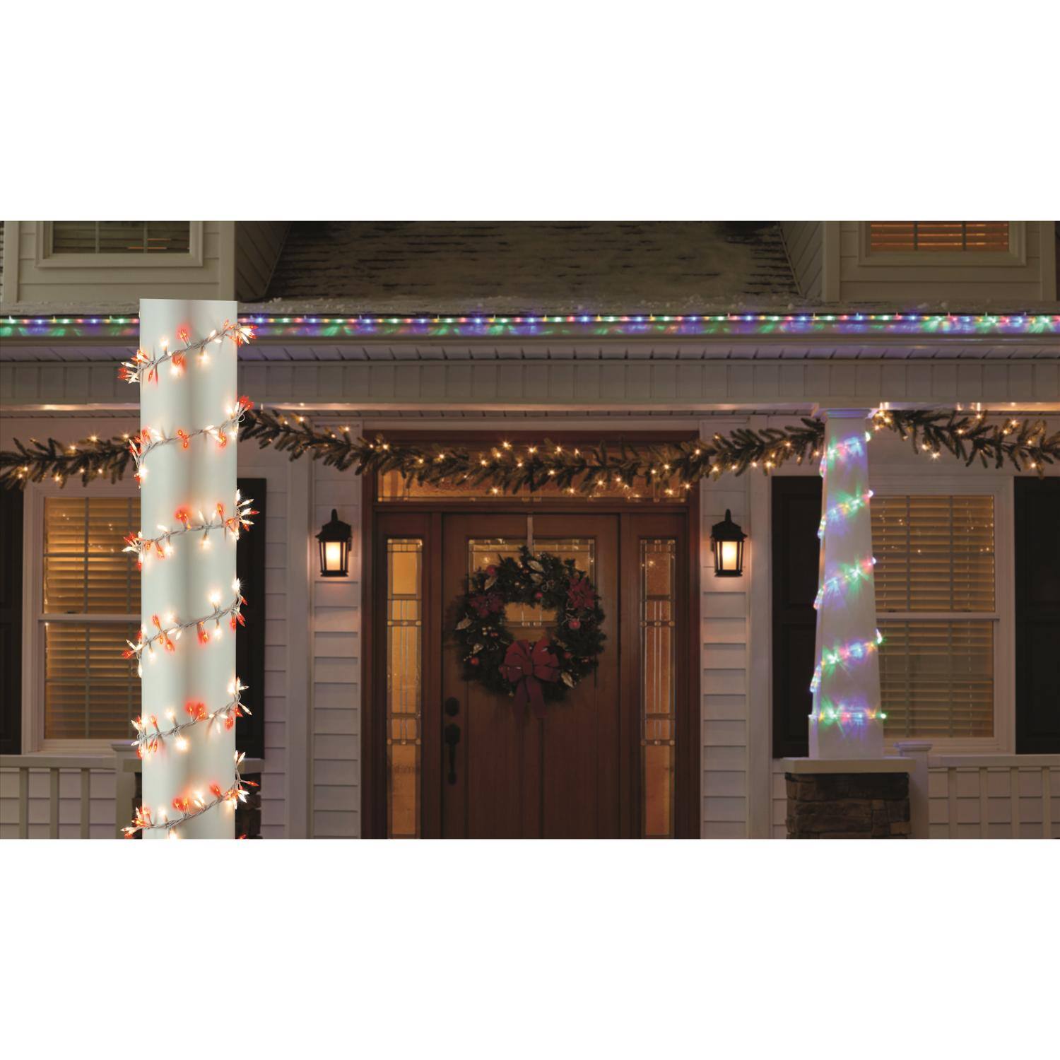 Left. Celebrations - Celebrations LED Mini Red/White 200 ct String Christmas Lights 9 ft..