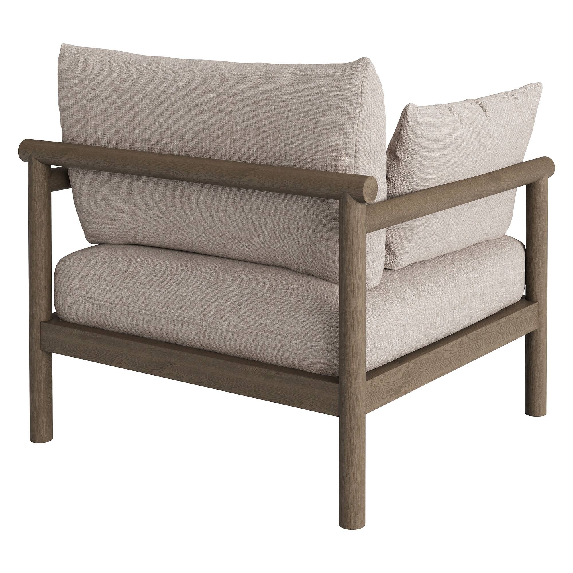 Alt View 3. Modway - Eleni Outdoor Teak Wood Armchair by Modway - Weathered Gray Pebble.