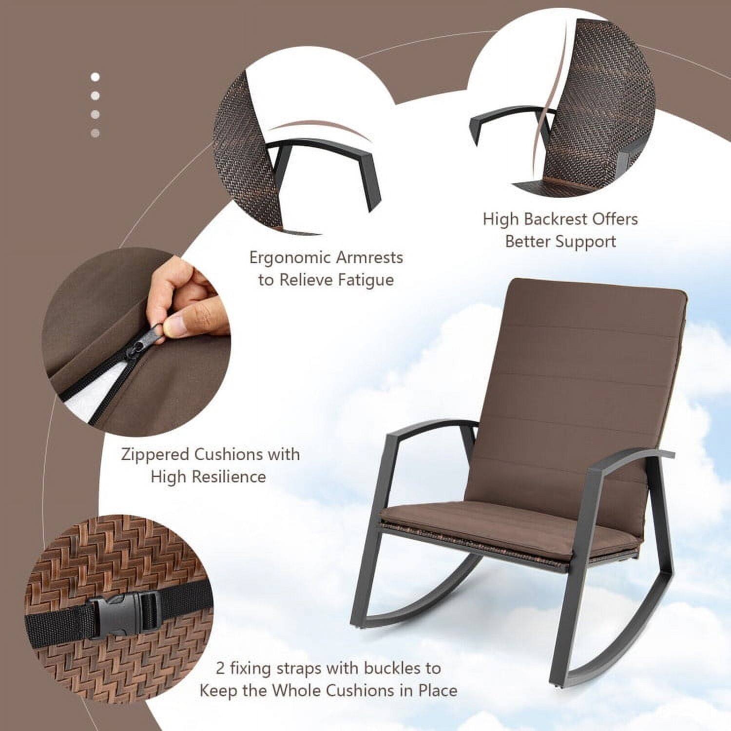 Ergonomic Armrests to Relieve Fatigue  
High Backrest Offers Better Support  
Zippered Cushions with High Resilience  
2 fixing straps with buckles to Keep the Whole Cushions in Place