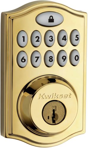  Kwikset - SmartCode Z-Wave Deadbolt Lock - Polished Brass