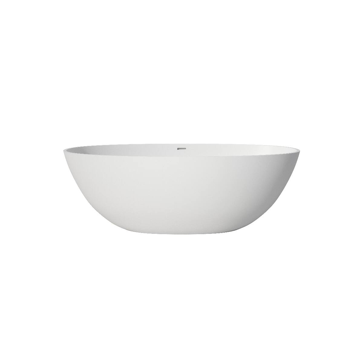 Front. Loheer - Loheer 65 in Solid Surface Deep Soaking Bathtub Matte White Freestanding Oval Tub - Matte White.