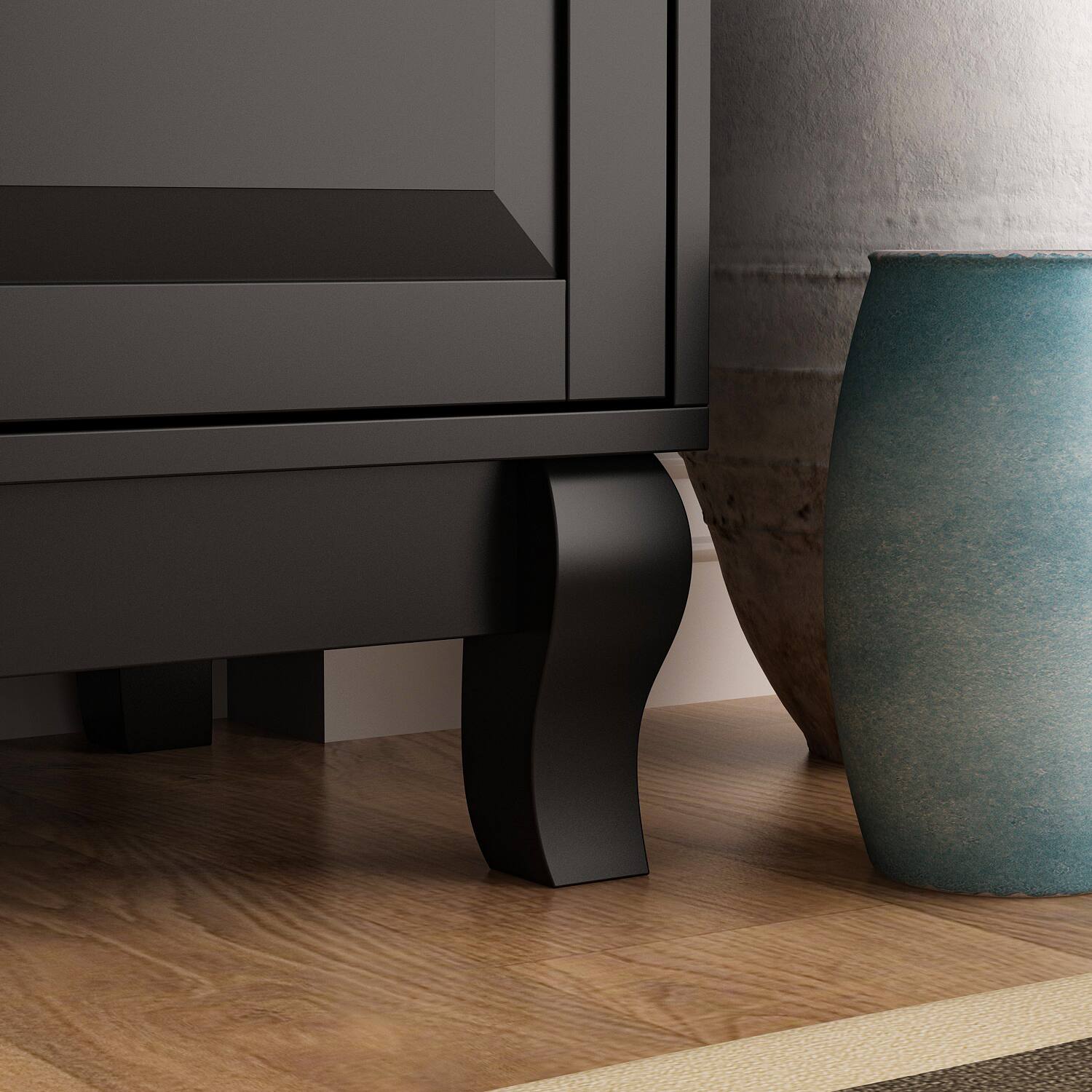 Alt View 4. FUFU & GAGA - Classic Multi-Drawer Storage Cabinet – A Perfect Fusion of Space Organization and Aesthetic Design - Black.