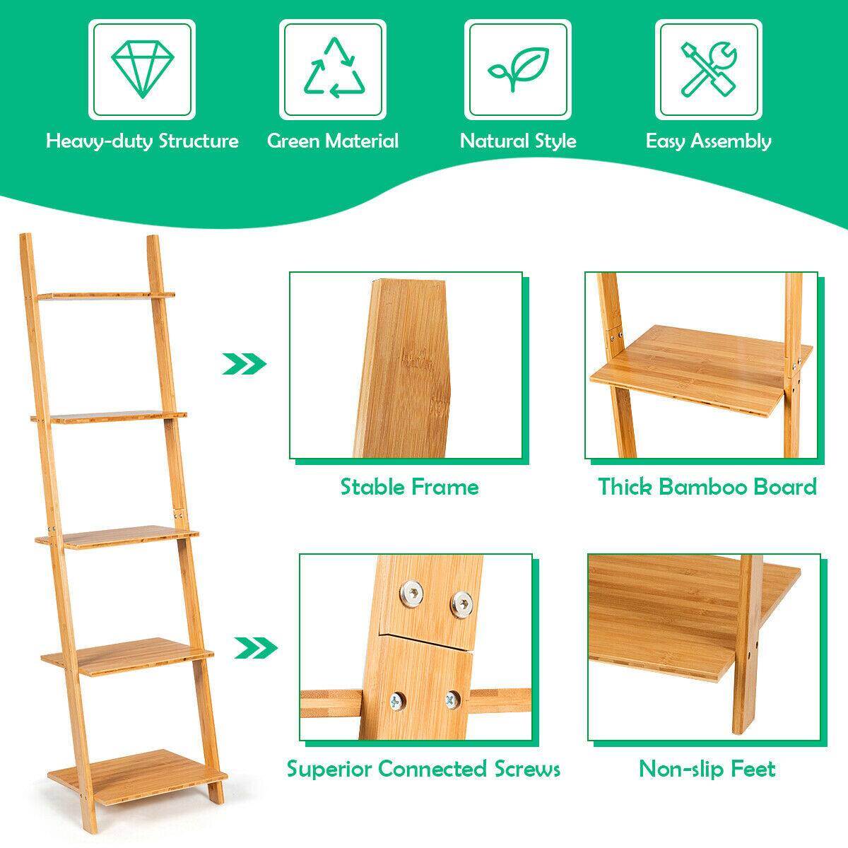 Heavy-duty Structure, Green Material, Natural Style, Easy Assembly, Stable Frame, Thick Bamboo Board, Superior Connected Screws, Non-slip Feet