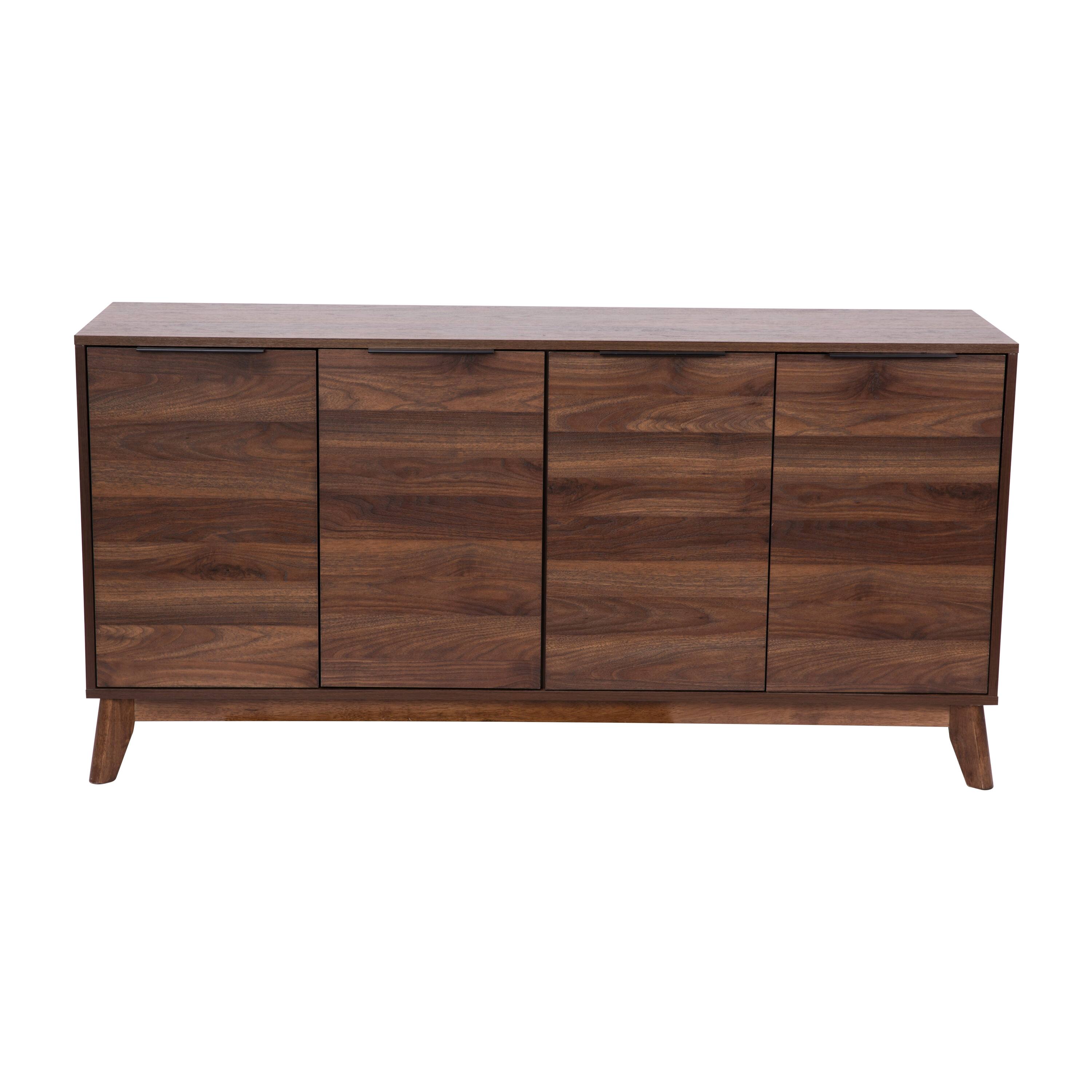 Alt View 9. Emma + Oliver - Mid-Century Modern Buffet/TV Stand with Soft Close Doors & Shelving - Dark Walnut.