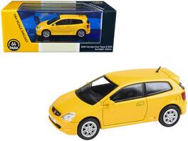 2001 Honda Civic Type R EP3 Sunlight 1/64 Diecast Model Car by Paragon Models - Yellow