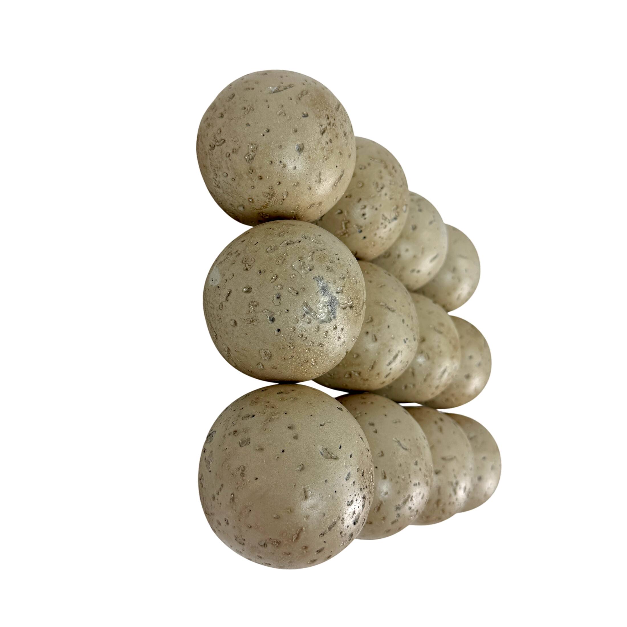 Alt View 1. PD Home & Garden - Set of 12 Beige Cement Decorative Orbs Pitted Spheres 3 Inch Tabletop Accents - Beige.